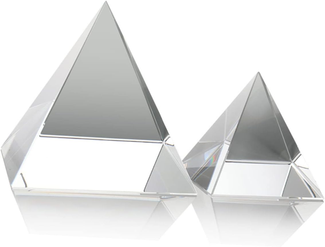 Zerodeko 1Pc Optical Glass Pyramid Prism for Light Refraction and Rainbow Effects for Home Decor Meditation and Science Experiments