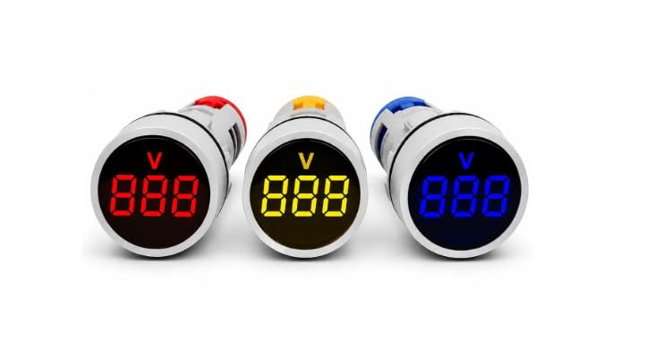 voltage meter indicator ac 60-500v led voltmeter signal light digital display voltage meter set of red yellow blue