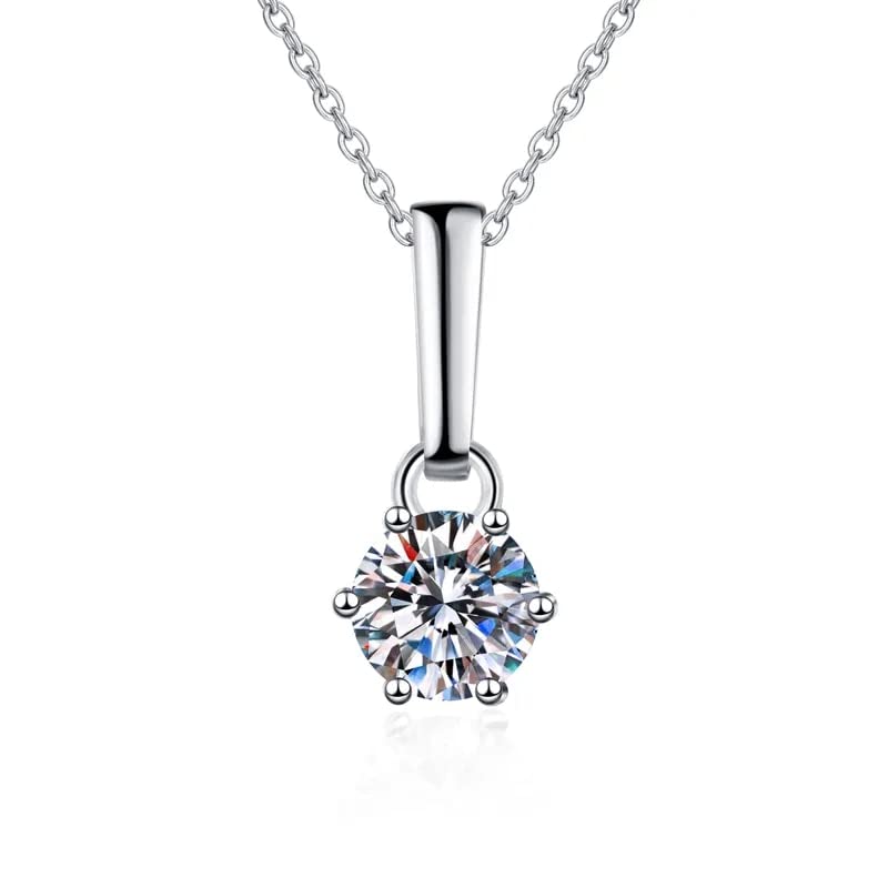 Collier moissanite femmes argent 925 brillant anti-ternissement