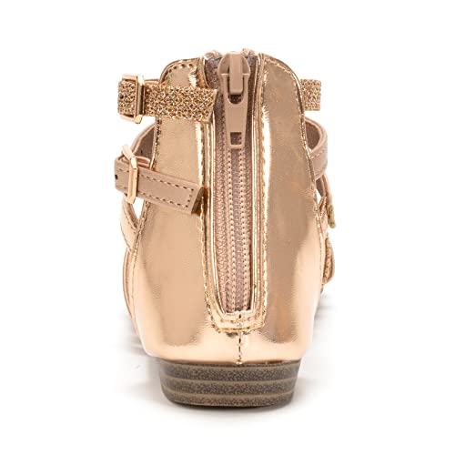 Image of FUNKYMONKEY Girls Gladiator Strap Sandals Flat Thong Cross Strappy Sandals