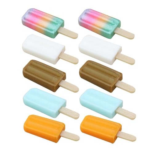 JOINPAYA 10個ミニチュアアイスクリーム模型 リアルな食感 素材使用 人形用プレイフード コンパクト収納可能 ドールハウス装飾小物