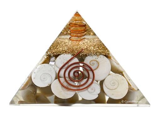 Image of Crystal Heaven Gomti Chakra Pyramid With Coil-Orgone Pyramid For Positive Energy,Vastu,Reiki And Chakra Healing