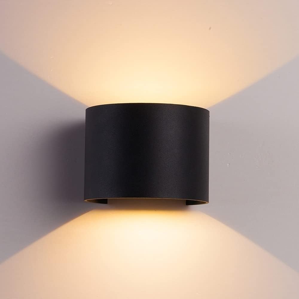 SXSCARKX Semi-Circular Led Aluminum Wall Light, Moisture-Proof Up Down Sconce Outdoor, Adjustable Light Angle On The Corridor Aisle Outdoor Courtyard Industrial