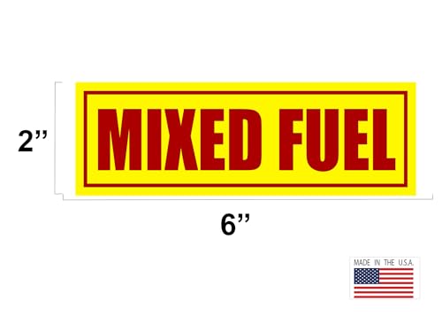Image of Rogue River Tactical Mixed Fuel 6x2 Inch Pack of 3 Mixed Fuel Only Sticker Sign Decal Indoor Outdoor Tractor Truck Gas Fuel Can