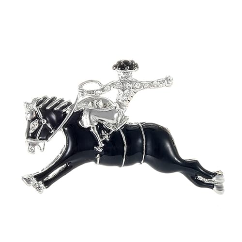 Image of Horse Brooch Pin for Women Men Fashion Vintage Kentucky Derby Race Horse Brooch Charming Rhinestone Horse Animal Lapel Pins
