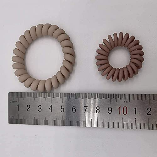 Wectory Plastic Spiral Hair Ties, New 6 Matte Colors, Coil Hair Ties, Phone Cord Hair Ties, Hair Coils, Hair Accessories For Women Or Girls For Holiday And Daily, 2Packs (22Pcs) Mixed Sizes Pack #TOP6