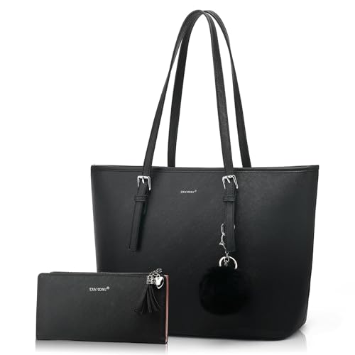 Image of TAN.TOMI TANTOMI Handbags for Women, Tote Bag with Zipper Large Purses for Work, Travel & Daily Use