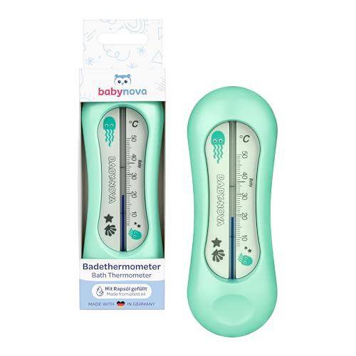 babynova Termometro da bagno per bambini – Termometro dell’acqua sicuro per il bagnetto – Termometro per la temperatura del bagno per neonati – Senza BPA - Turchese
