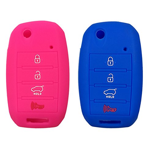 Coolbestda 2Pcs Flip Folding Key Fob Cover Skin Remote Case Keyless Entry Jacket for 2016 2017 2018 2019 Kia Optima Soul Sorento Sportage Forte Rio Sedona ï¼ˆNot Fit Smart Key Fobï¼‰
