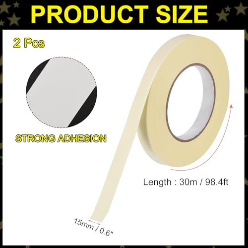 Image of MECCANIXITY 2Pcs Insulating Acetate Roll Cloth Adhesive Tape, 0.6in x 98ft White Electrical Heat Resistant Fabric Tape for Laptop Electric Automotive Guitar Repair Wire Harness