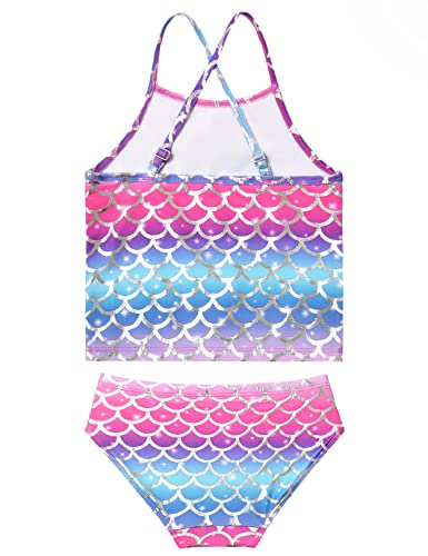 QPANCY Girls 2-Piece Bathing Suit Unicorn Swimsuits Swimwear Tankini Kids Beach Outfit2