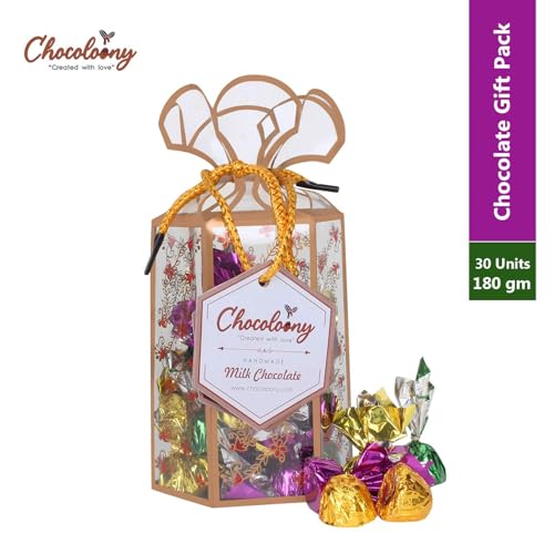 Image of Chocoloony Chocolate Gift Pack with 30pcs Milk Chocolate (180gm) for Gift Sister, Wife and Girlfriend