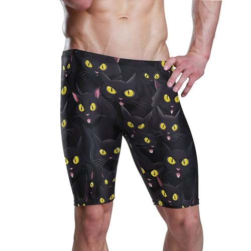 UMIRIKO Black Cats Men's Swim Jammers Racing & Training Swimsuit Fast, Flexible,Comfortable XXXL B0401452, 3X-Large