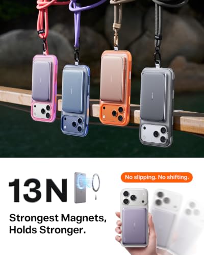 Image of TORRAS MiniMag Pro Power Bank, Ultra Slim Semi Solid-State Portable Charger, Wireless 5,000mAh Magnetic Battery Pack, Fast Charging, Travel Essential for iPhone 17 /16 /15 /14 /13 /12, Lavender Purple | Ultra Slim Portable Charger, Semi Solid-State Battery Pack, Wireless Fast Charging, iPhone 17 /16 /15 /14 /13, Travel & Daily Use