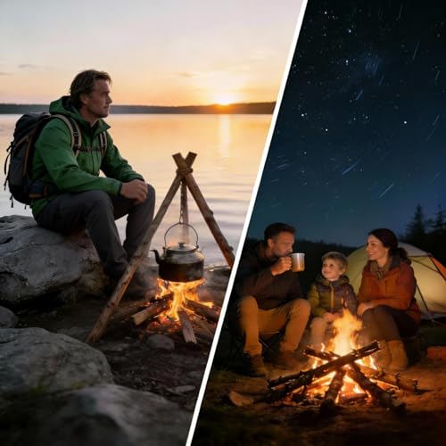 IWLUFK 4\" Portable Pocket Waterproof Ferrocerium Ferro Rod Fire Starter Survival Tool, Flint and Steel Magnesium Camping Emergency Fire Starters Kit with Striker, Outdoor Campfires Stick Firestarter