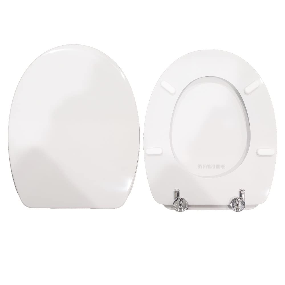 HYDRO HOME - Asiento de inodoro compatible con Selnova 3 pozos Ginori de madera recubierta de resina de poliéster blanco