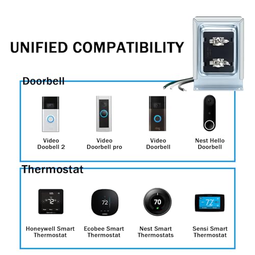 Image of 16V 30VA Doorbell Transformer Hardwired Door Chime Transformer Thermostat Power Adapter Compatible with Video Doorbell Ring Pro Nest Hello