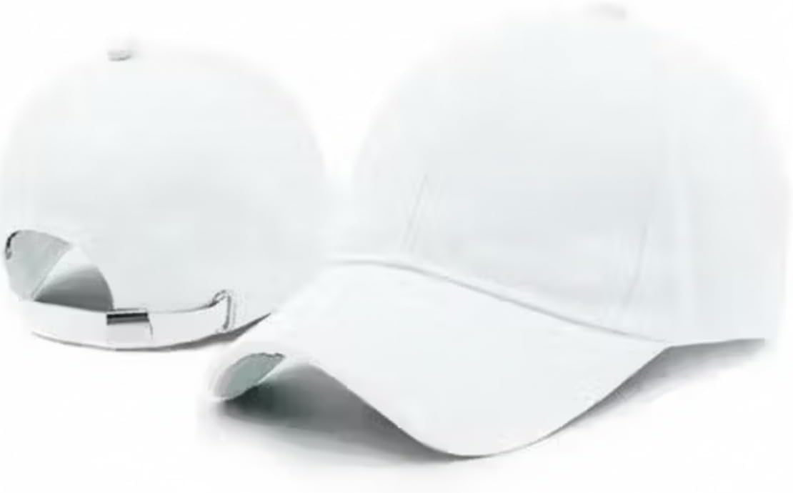 Gorgeous Caps Unisex Plain White Baseball Cap | Adjustable Cotton Cap for Men & Women | Casual, Sports
