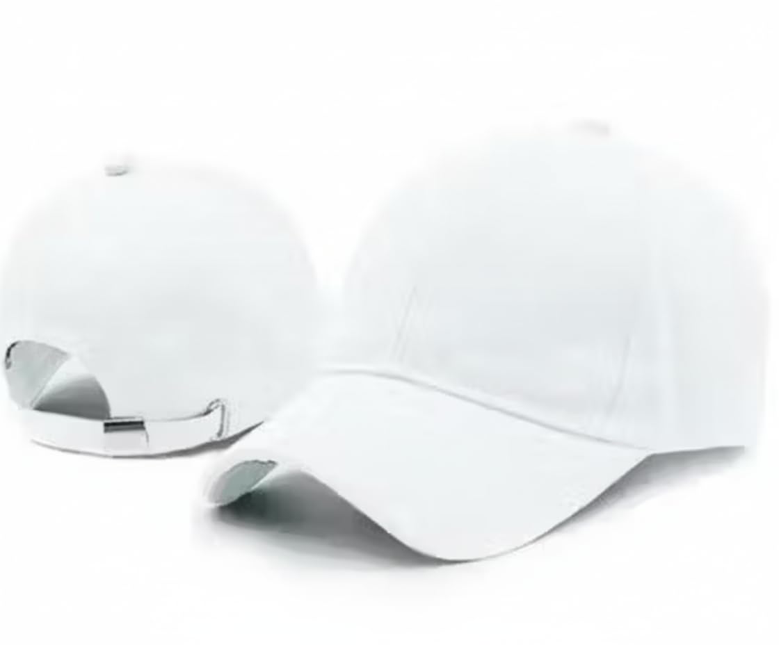 Gorgeous Caps Unisex Plain White Baseball Cap | Adjustable Cotton Cap for Men & Women | Casual, Sports-picture-53