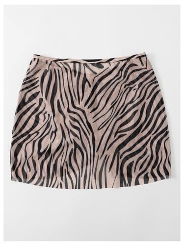 Floerns Women's Swimwear Cover Up Skirt Zebra Print Drawstring Beach Skirts Coverups2