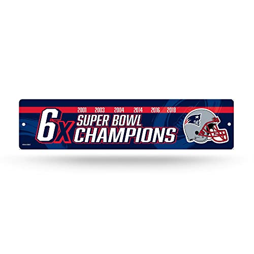 Rico Industries NFL New England Patriots - 6X Champ Plastic Street Sign - Home Décor - Wall Sign