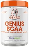 Genius BCAA Powder – Nootropic Amino Acids & Muscle Recovery Drink | Natural Vegan Energy BCAAs for Women & Men (Pre, Intra & Post Workout) | Natural Brain Boost & Focus Supplement, Grape Limeade,287