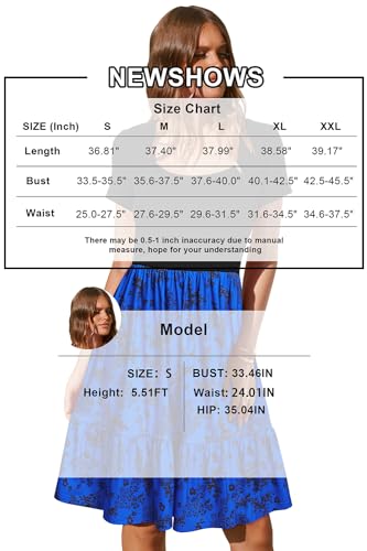 Image of Newshows Women's 2026 Summer Casual Square Neck Ruffle A Line Beach Vacation Sundress Work Business Dress with Pockets