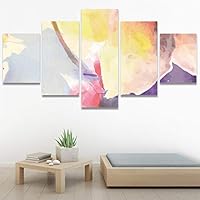 SIGNWIN 5 Panel Canvas Wall Art Modern Art Bouquet Colorful Decorative Elements Floral Multicolor Photography - 60