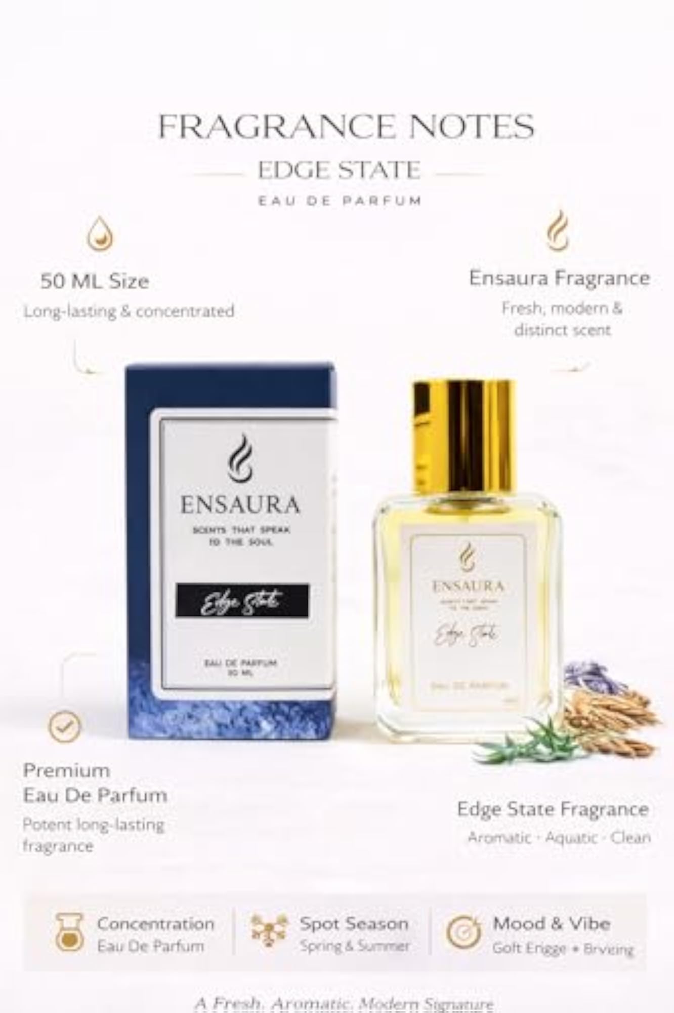 ENSAURA Edge State Unisex Eau De Parfum, 50ml