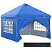Outsunny Carpa Plegable 3x3 m con Altura Ajustable de 3 Niveles Cenador de Jardín con 4 Paredes Extraíbles 2 Ventanas 4 Sacos de Arena y Bolsa de Transporte para Camping Azul