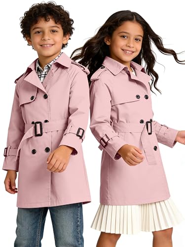 Image of Cromoncent Kids Rain Jacket, Raincoats Lightweight Waterproof Trench Coat for Boys Girls