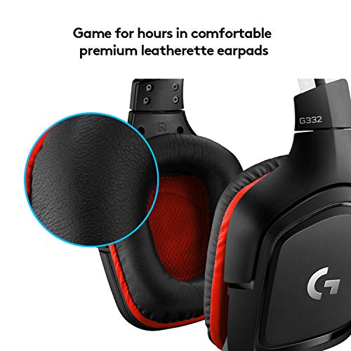 Logitech G332 Wired Gaming Headset, Rotating Leatherette Ear Cups, 3.5 Mm Audio Jack, Flip-To-Mute Mic, Lightweight For Pc,Xbox One,Xbox Series X|S,Ps5,Ps4,Nintendo Switch, Black #TOP3