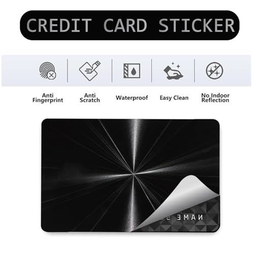 Credit Card Skin, 4PCS Black and Silver Debit Card Skin Cover Set, Minimalist Luxury PVC Waterproof Anti-Wrinkling Bank Card Sticker with Chip, Ideal Gift for Men Women Dad Friends3