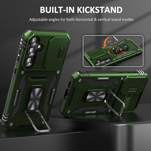 SEFING Case for S23 Fe Samsung Phone Case Samsung Galaxy S23 Fe Case with Kickstand Ring Holder, with Camera Cover, with Magnetic Car Mount Function, for Samsung Galaxy S23 Fe (Olive Green) by SEFING - Used condition - Image 3
