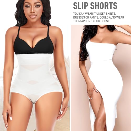 Image of Werena Women Tummy Control Shapewear Panties Shaping Underwear High Waist Body Shaper(#1 Shaping High White, XX-Large)