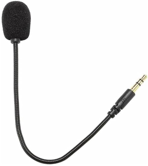 Rzcin Headset Microphone 3.5mm Plug, Black Headset Microphone Adjustable 360 Degrees Bendable Jack Headphone Controller Z5a5 Combined, 3.5mm Game Gaming Mic to Mic Headsets Accessories
