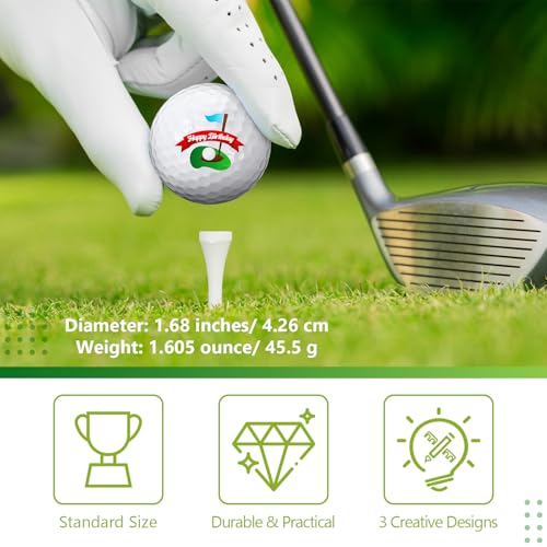 3 Pcs Happy Birthday Golf Balls