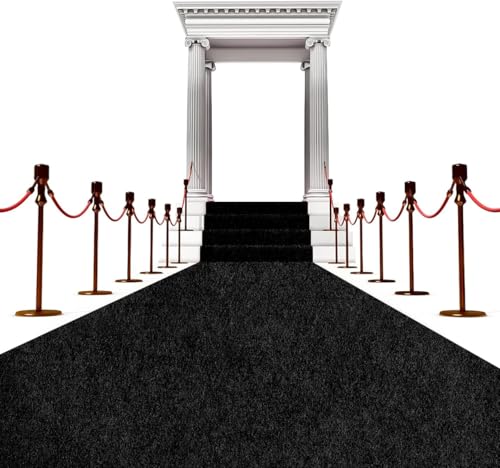 Image of 10x10 Feet Soft Nylon Washable Floor Mats for Home Decor, Hall, Functions, Gallery Runner Red Carpet for Entrance & Programmes Dark Grey Colour
