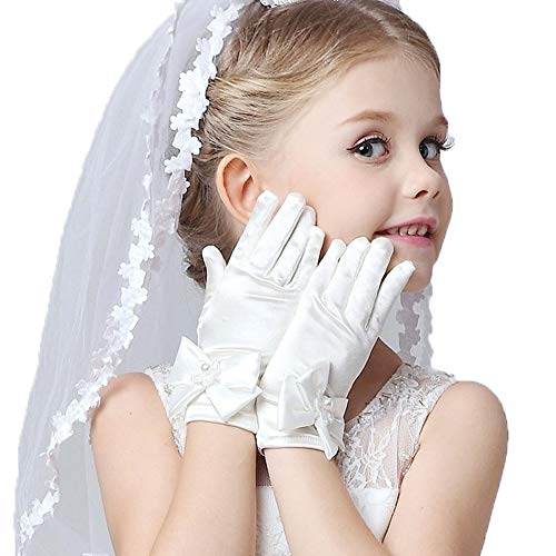WISSBLUE Girls Veil First Communion And Gloves,For girls veil first communion