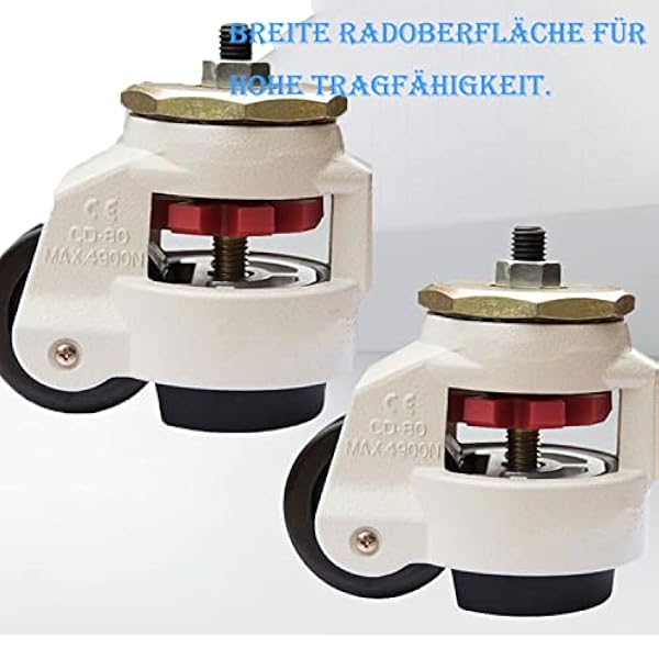 ybaymy Ruedas giratorias giratorias 4 unidades de rodillos de nivelación retráctiles para banco de trabajo, ruedas de transporte pesadas, ruedas industriales montadas en placas de Footmaster de carga