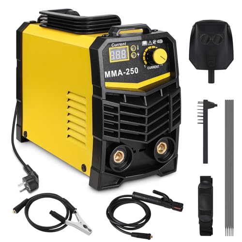 MMA Elektrodenschweißgerät 250A,IGBT Inverter E-Hand Schweißgerät,Mini Elektroden Schweißgerät, einstellbare Leistung,eingebaute Belüftung,Arc Force und Anti-Stick-Funktionen mit Arbeitsklemme MMA Elektrodenschweißgerät 250A,IGBT Inverter E-Hand Schweißgerät,Mini Elektroden Schweißgerät, einstellbare Leistung,eingebaute Belüftung,Arc Force und Anti-Stick-Funktionen mit Arbeitsklemme