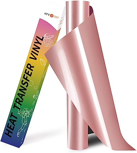 Image of HTVRONT HTV Vinyl Rolls Heat Transfer Vinyl - 12 inch x 8ft Rose Gold HTV Vinyl for Shirts, Iron on Vinyl for All Cutting Machine - Easy to Cut & Weed for Heat Vinyl Design (Rose Gold)