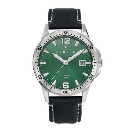 Certus Montre Homme Acier Cuir Noir 611173