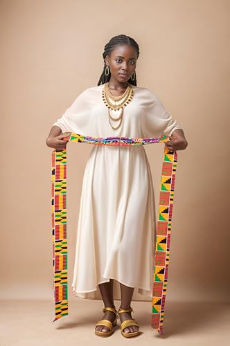 African Print Waist Belts Ankara Women's Colorful 8-Strand Rope Belt Accessory3