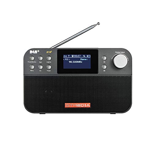 GTMEDIA Z3 Radio Portable Dab + / FM RDS à Bandes d'ondes, Rechargeable et évolutive Bon Son Prise en Charge de la Radio Affichage du nom de la Station FM RDS, Affichage de 2,4 Pouces