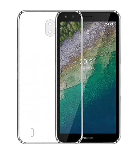 Image of Soft Flexible Silicone Back Cover Compatible with (Nokia C01 Plus, Transparent Case)