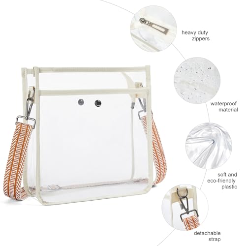 Image of Bluome Clear Bag for Stadium Events 12x12x6, Clear Purses Stadium Bag Crossbody Purses for Concerts Football Games Travel