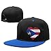 cercehy sonxs I Love Puerto Rico Casquette de baseball unisexe à bord plat réglable Bleu