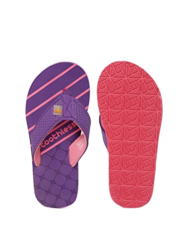 Image of toothless Kids Girls Purple & Pink Flip-Flops Slipper