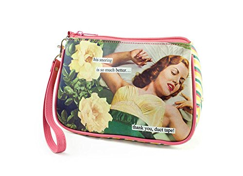 Anne Taintor Matte Vinyl Travel Cosmetic Bag - Thank You Duct Tape